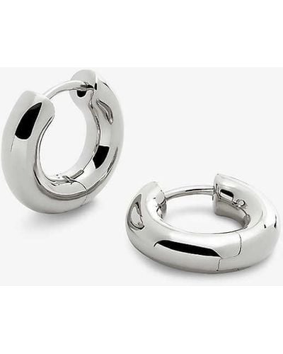 Monica Vinader Essential Click Sterling-silver Earrings - White