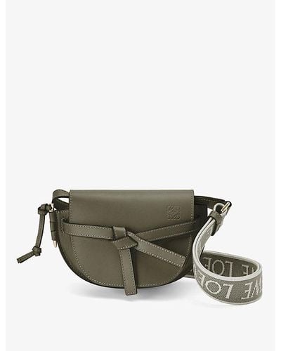 Loewe Gate Dual Mini Leather Cross-body Bag - Gray