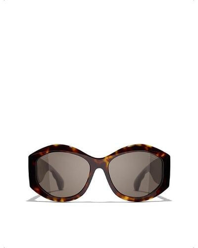 chanel acetate square sunglasses