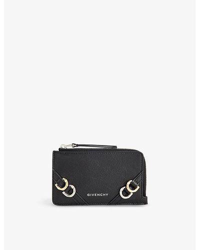 Givenchy Voyou Zipped Leather Card Holder - Black