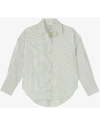 LK Bennett Bextor Striped Woven Shirt - White