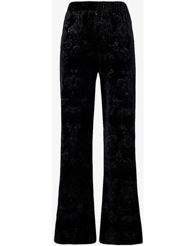 Beyond Yoga Best Dressed Pattern-embellished Stretch-woven Trousers - Black