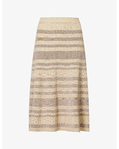 Jonathan Simkhai Simona Space-dye Cotton-blend Knitted Midi Skirt - Natural