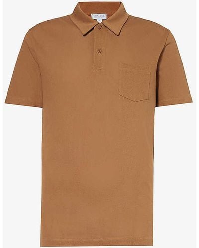Sunspel Riviera Patch-pocket Cotton Polo Shirt Xx - Brown