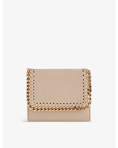 Stella McCartney Falabella Small Faux-suede Wallet - Natural