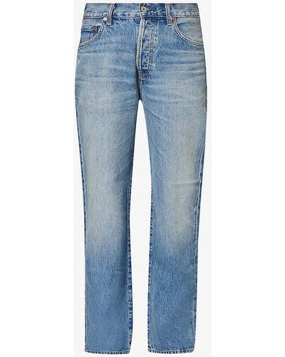 Citizens of Humanity Barrett Brand-patch Straight-leg Organic-denim Jeans - Blue