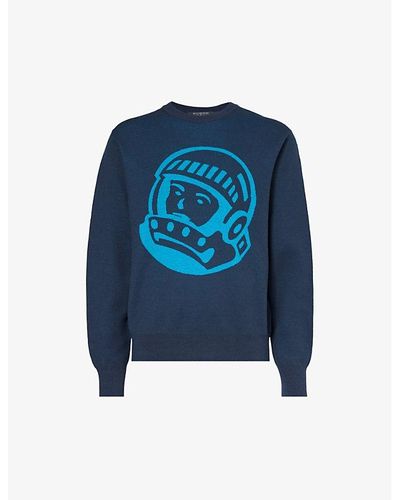 BBCICECREAM Astro Crewneck Cotton And Wool-blend Sweater - Blue