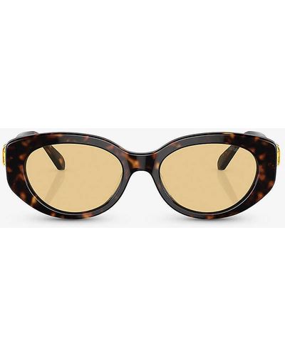 Swarovski Sk6002 Oval-frame Tortoiseshell Acetate Sunglasses - Natural
