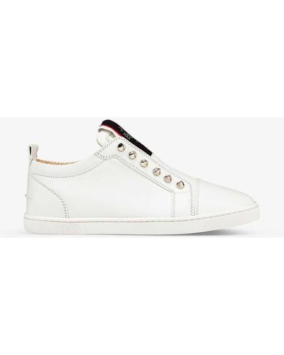 Christian Louboutin F.a.v Fique A Vontade Leather Low-top Trainers - White
