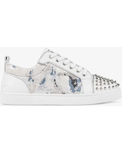 Christian Louboutin Louis Junior Orlato Studded Leather Low-top Trainers - White