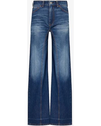 Victoria Beckham Bianca Straight-leg High-rise Denim Jeans - Blue