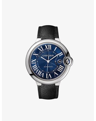 Cartier Crwsbb0025 Ballon Bleu De Stainless- And Leather Automatic Watch - Blue