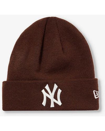 KTZ New York Yankees Brand-embroidered Knitted Beanie - Brown