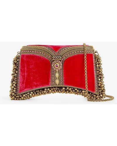 Mae Cassidy Zeenat Gold-toned Iron Clutch Bag - Red
