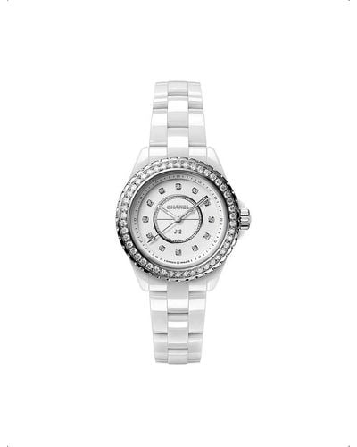 Chanel H6418 J12 Steel, Ceramic And 1.21ct Diamond Quartz Watch - White