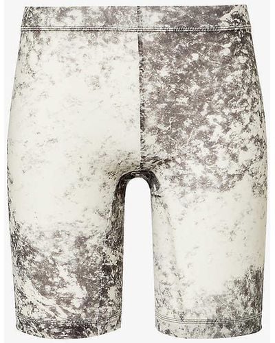 KNWLS Turbo Graphic-print Mid-rise Woven Shorts - White