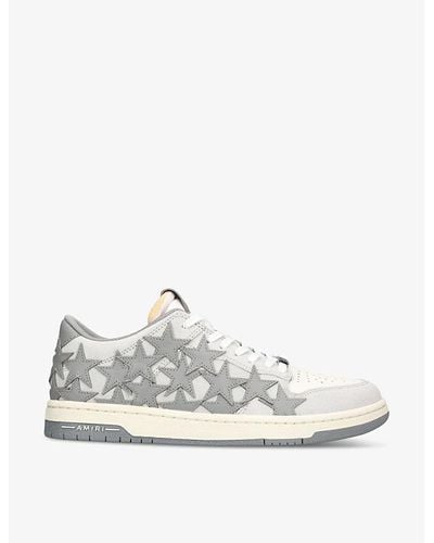 Amiri Stars Brand-embossed Leather Low-top Sneakers - White