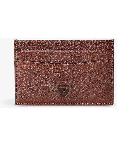 Aspinal of London Logo-embellished Leather Card Holder - Brown