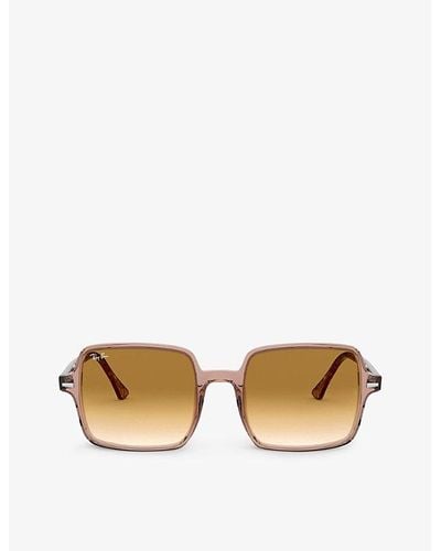 Ray-Ban Rb1973 Acetate Square-frame Sunglasses - Natural