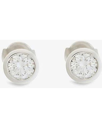 Skydiamond Stud-design Recycled- And 1.18ct Brilliant-cut Diamond Earrings - White
