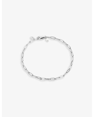 Maria Black Gemma Small/medium Rhodium-plated Sterling Silver And Pearl Chain Bracelet - White