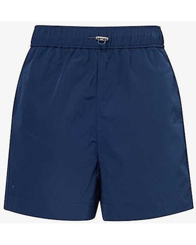 Samsøe & Samsøe Salulu Drawstring-waistband Recycled-blend Faille Shorts - Blue