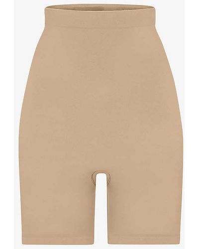 Skims Sculpt Fitted Stretch-woven Shorts - Natural