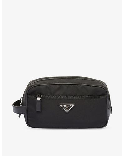 Prada Re-nylon And Saffiano Leather And Recycled-polyamide Travel Bag - Black
