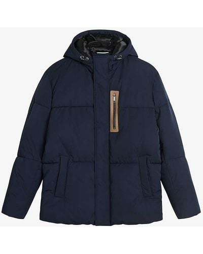 Ted Baker Kinmont Hooded Shell Puffer Jacket - Blue