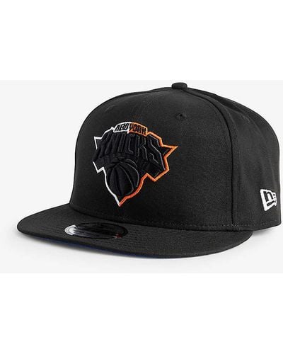 KTZ 9fifty New York Knicks Nba Brand-embroidered Cotton Baseball Cap - Black
