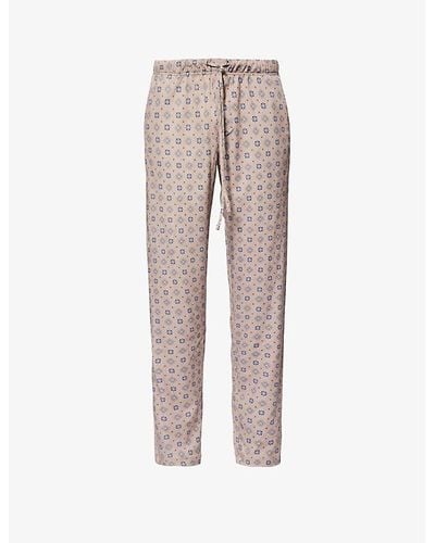 Hanro Patterned Drawstring-waist Cotton-jersey Pants - Multicolour