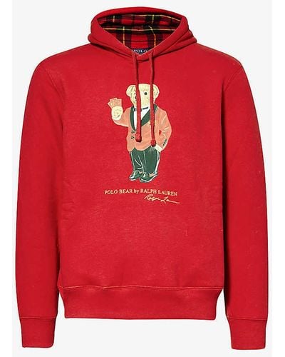 Polo Ralph Lauren Lunar New Year Polo Bear-embroidered Cotton-blend Hoody