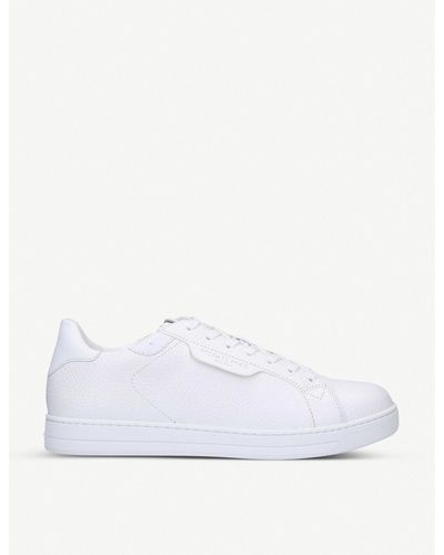 MICHAEL Michael Kors Keating Pebbled Leather Trainers - White