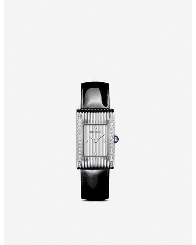 Boucheron Wa030505 Reflet Stainless-steel, Diamond And Leather Quartz Watch - White