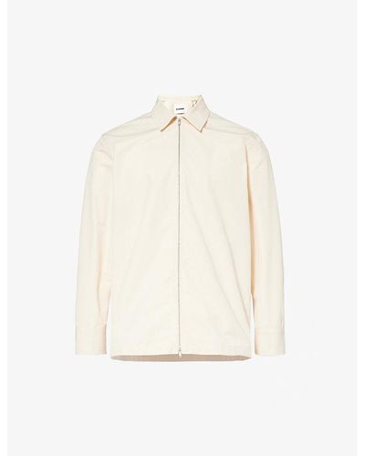 Jil Sander Regular-fit Zip-fastening Cotton Shirt - White