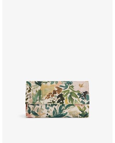 Ted Baker Lettaas Floral-print Faux-leather Travel Wallet - Green