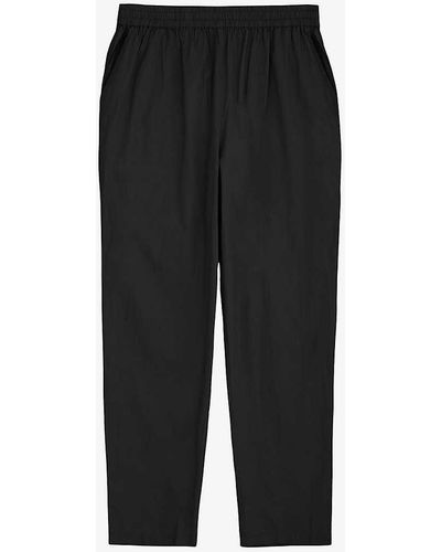 Skall Studio Edgar Elasticated-waist Straight-fit Organic-cotton Trousers - Black