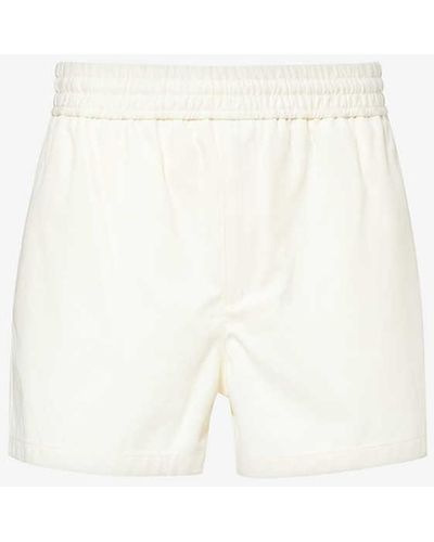 Bottega Veneta Elasticated-waist Slip-pocket Cotton-twill Shorts - White