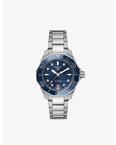 Tag Heuer Wbp231b.ba0618 Aquaracer Stainless-steel And 0.078ct Round-cut Diamond Automatic Watch - Metallic