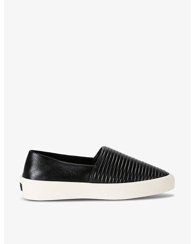 Fear Of God Textured Slip-on Grained-leather Espadrilles - Black