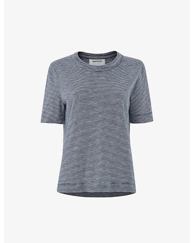 Whistles Rosa Striped Cotton-jersey T-shirt - Grey