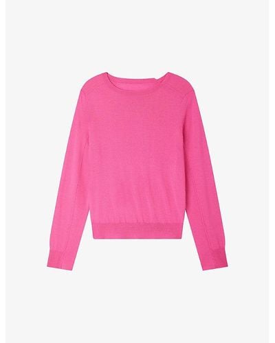 Soeur Australie Round-neck Merino-wool Sweater - Pink