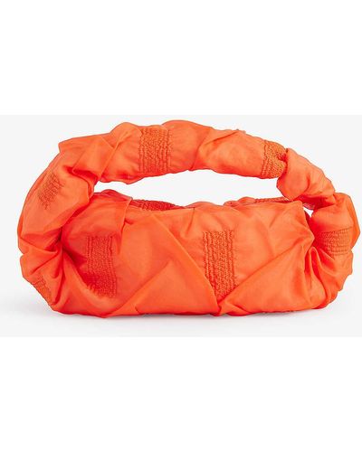Issey Miyake Square Crumpled Tulle Top-handle Bag - Orange