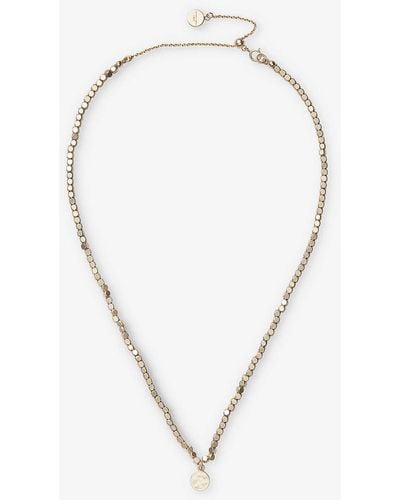 The White Company Matte Beaded -plated Brass Pendant Necklace - Natural