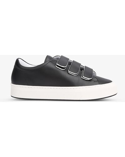 The Row Mary H Leather Low-top Sneakers - Black
