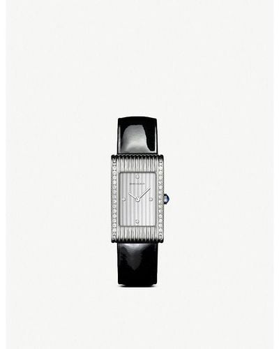 Boucheron Wa030405 Reflet Medium Stainless-steel, Diamond And Sapphire Cabochon Watch - Black