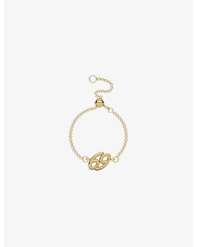 The Alkemistry Cancer Zodiac 18ct Gold Chain Ring - White