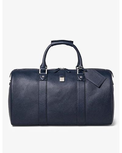 Aspinal of London Vy Boston Grained-leather Duffle Bag - Blue