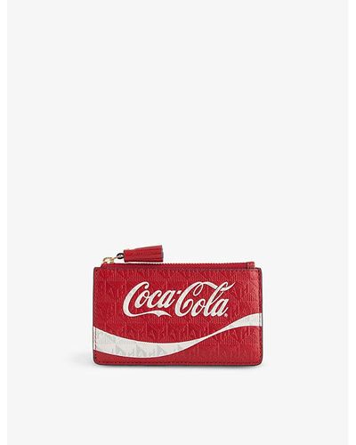 Anya Hindmarch Coca Cola Leather Cardholder - Red