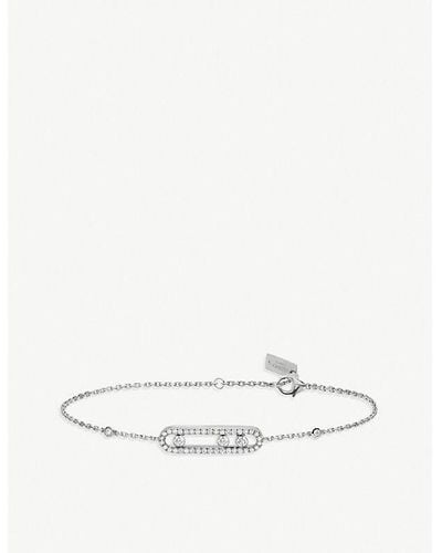 Messika Womens White Baby Move 18ct White-gold And Pave Diamond Bracelet - Natural